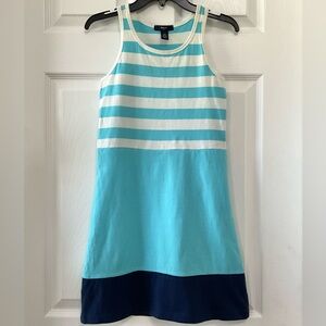 GAP Kids Aqua and Navy Striped Tank Dress